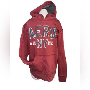 AEROPOSTALE| MENS DEEP RED FRONT POCKET PULLOVER HOODIE LARGE